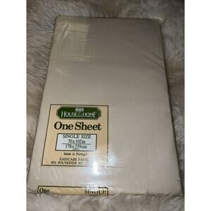 House And Home BHS Single Twin Size Sheet Flat NOS Easy Care Portugal 70x102 In